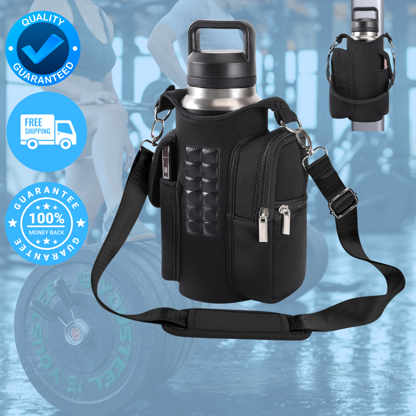 Lacozo™️ Magnetic Water Bottle Bag Holder for Gym & Sports Activities