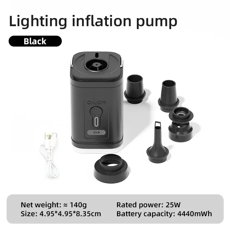 Lacozo™️ Mini Wireless Air Pump with LED Lights & 5 Nozzles for Inflatables
