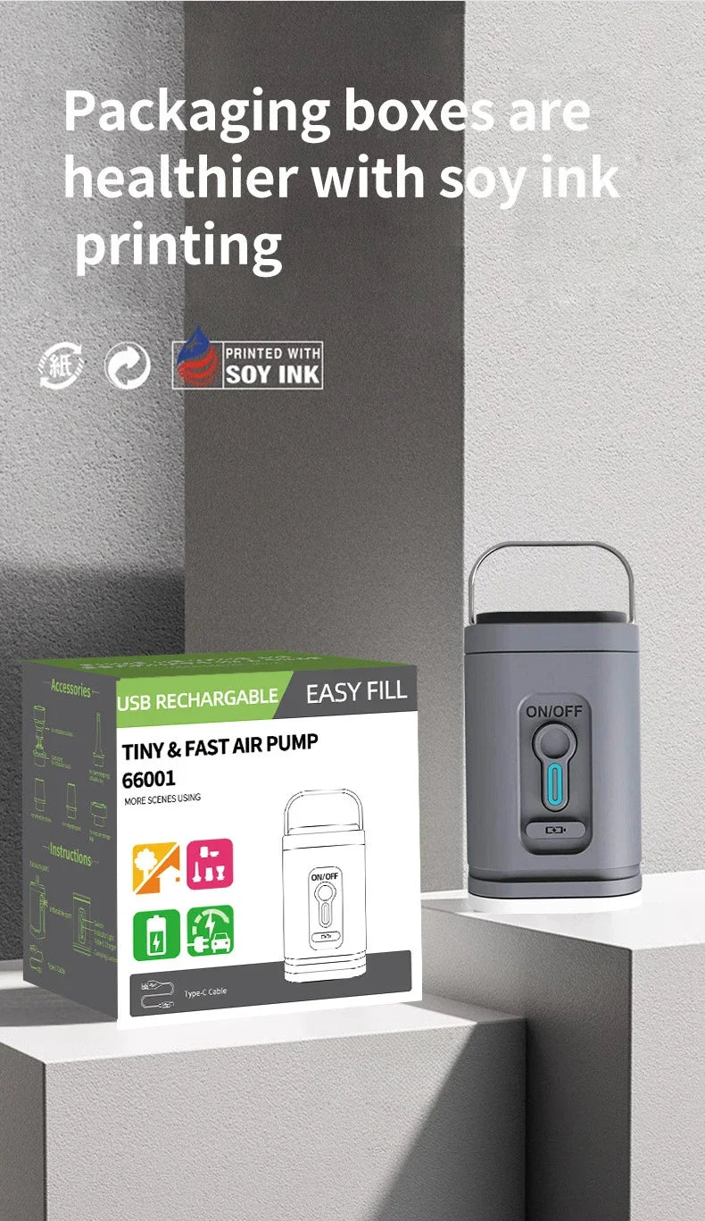 Lacozo™️ Mini Wireless Air Pump with LED Lights & 5 Nozzles for Inflatables