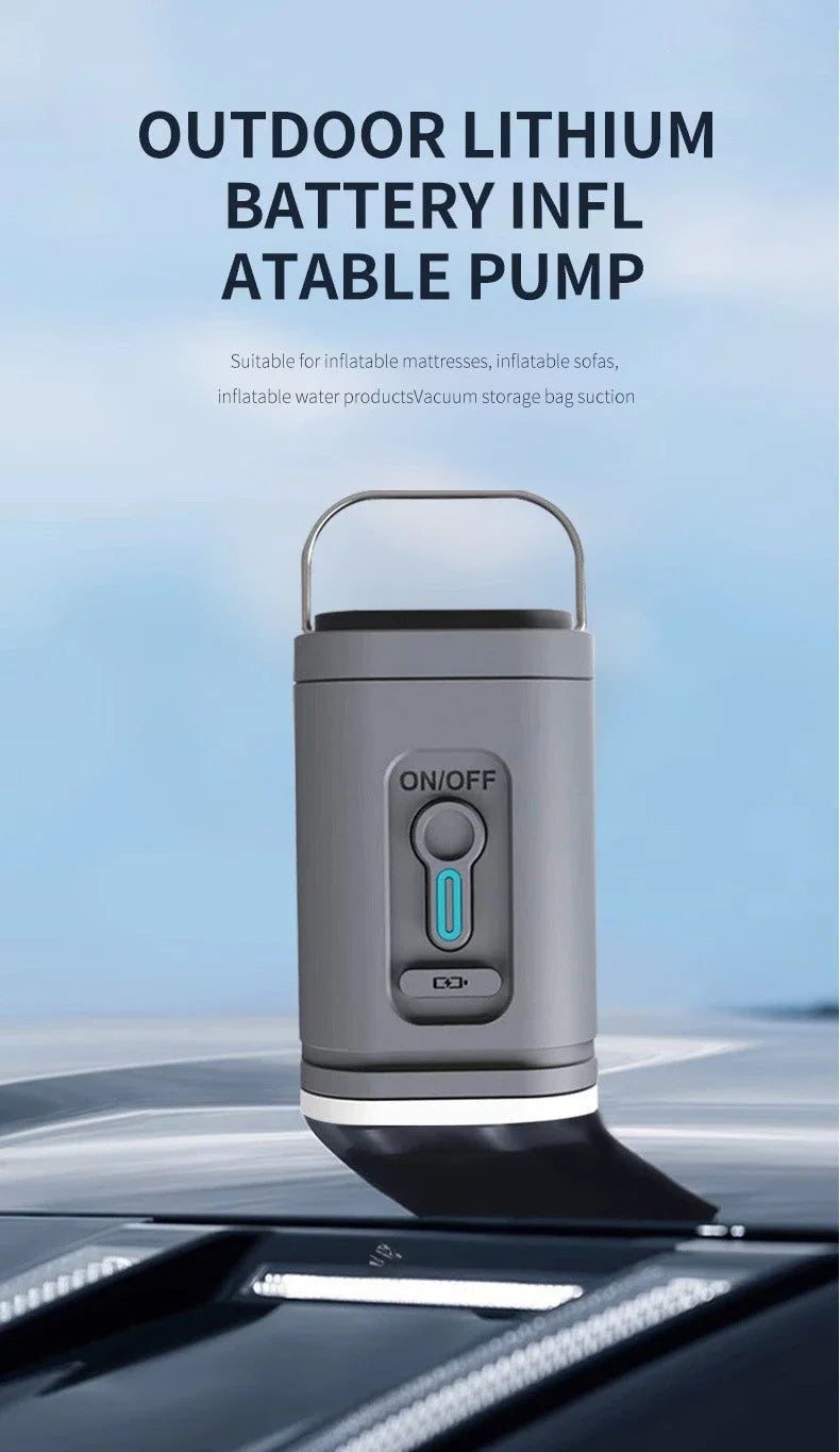 Lacozo™️ Mini Wireless Air Pump with LED Lights & 5 Nozzles for Inflatables