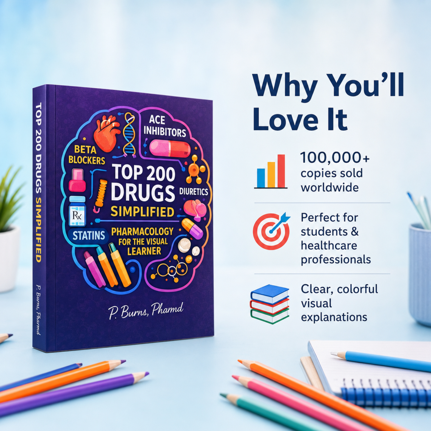 Lacozo™️ Top 200 Drugs Simplified Pharmacology Coloring Book and Study Guide