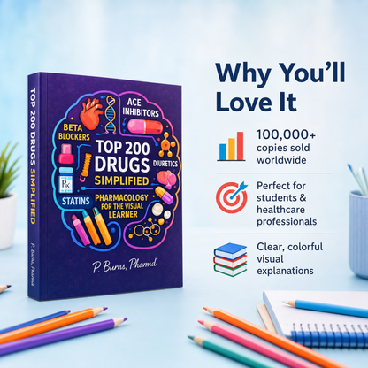 Lacozo™️ Top 200 Drugs Simplified Pharmacology Coloring Book and Study Guide