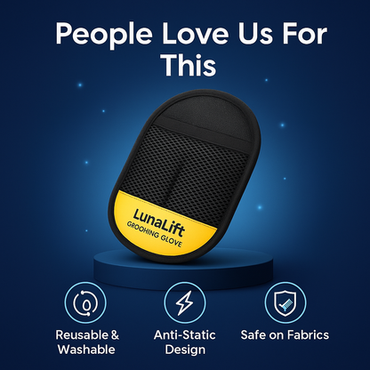 LunaLift Grooming Glove™ | Double-Sided Pet Hair Remover for Clothes & Sofa
