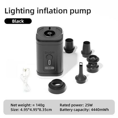 Lacozo™️ Mini Wireless Air Pump with LED Lights & 5 Nozzles for Inflatables